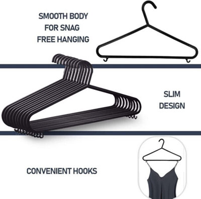 25pc Children's Plastic Clothes Hangers - Black