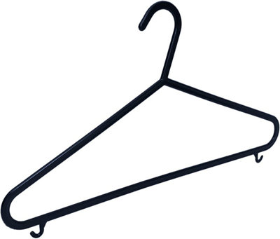 25pc Children's Plastic Clothes Hangers - Black - 4