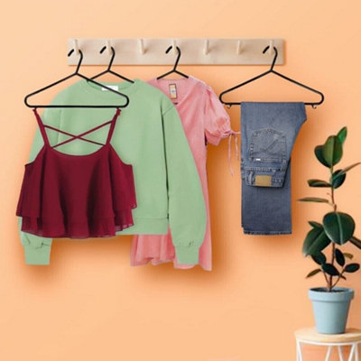 25pc Children's Plastic Clothes Hangers - Black - 6