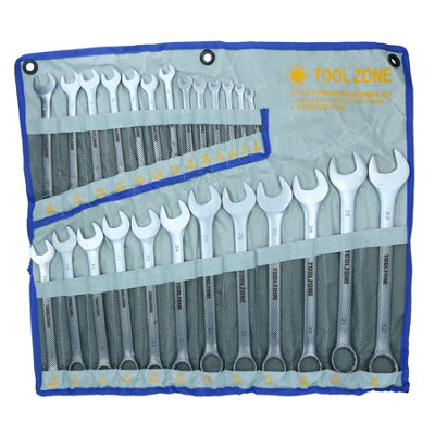 25pc Combination Spanner Monkey Ring Open Wrench Set Metric 6mm - 32mm