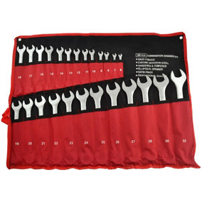 25pc Metric Combination Open And Ring Spanner Wrench Set 6mm to 32mm