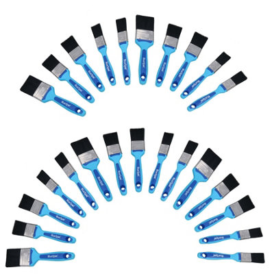 25pc Synthetic Paint Brush Painting + Decorating Brushes Rubber Grip