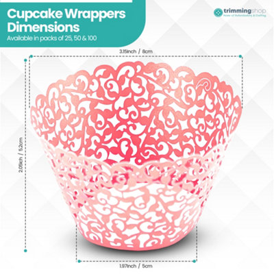25pcs Pink Paper Cupcake & Muffin Wrapper for Birthdays, Weddings ...
