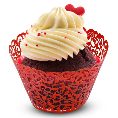 25pcs Red Paper Cupcake & Muffin Wrapper for Birthdays, Weddings ...