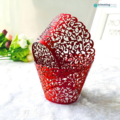 25pcs Red Paper Cupcake & Muffin Wrapper for Birthdays, Weddings ...