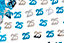 25th Birthday Confetti Blue & Silver 2 pack x 14 grams birthday decoration Foil Metallic 2 pack