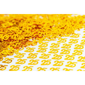 25th Birthday Confetti Gold 1 pack x 14 grams birthday decoration Foil Metallic 1 pack