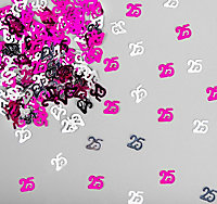 25th Birthday Confetti Pink & Silver 2 pack x 14 grams birthday decoration Foil Metallic 2 pack
