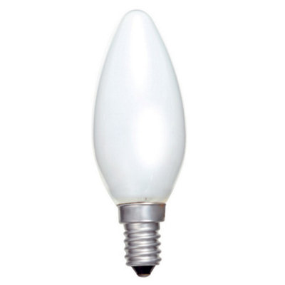 25watt Opal Satin E14 SES Candle Lamp Bulb Old Style Dimmable (Pack of 10)