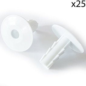 25x 8mm White Single Cable Bushes Feed Through Wall Cover Coaxial Hole Tidy Cap