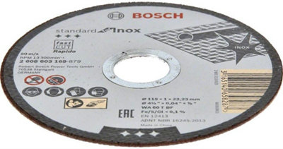 25x Bosch 115mm 1mm Thin Slit Cutting Discs Blades Inox Rapido 4.5" 2608603169