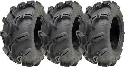 25x10.00-12 ATV Quad Tyres 6ply Wanda P377 E-Marked Road Legal 50J  Set Of 3
