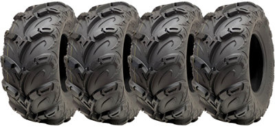 25x10.00-12 ATV Quad Tyres OBOR Mudsling E-Marked Road Legal 200kgs (Set of 4)