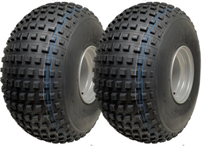 25x12.00-9 Knobby ATV Quad Tyres Wanda P318 Gator 4 Stud 100mm PCD (Set of 2)