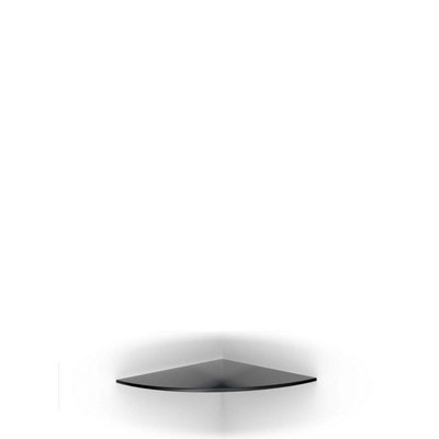 25x25x0.6cm  Black Glass Corner Shelf