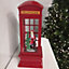 26.5cm Premier Christmas Water Spinner Telephone Box Design with Santa Scene  Dual Power