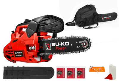 26 cc Lightweight 3.5kg Top Handled Petrol Chainsaw  3 Chains and 10inch Bar Included