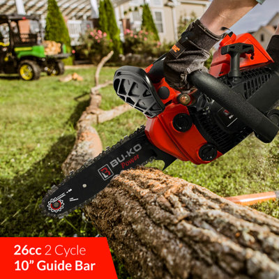 26 cc Lightweight 3.5kg Top Handled Petrol Chainsaw  3 Chains and 10inch Bar Included - 3