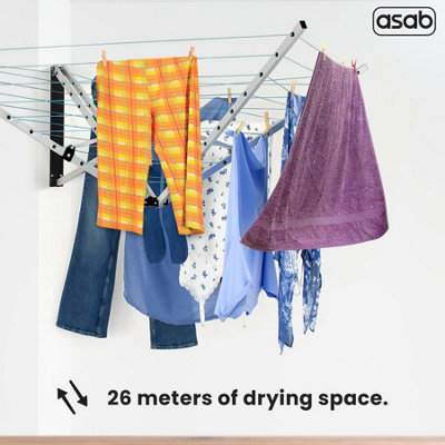 26 Meter 5 Arm Wall Mounted Clothes Airer - 7