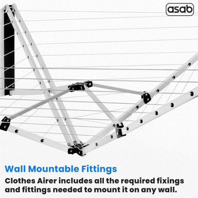 26 Meter 5 Arm Wall Mounted Clothes Airer - 9