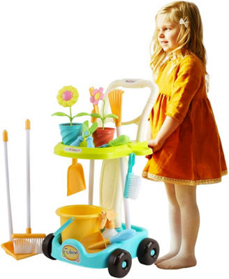 26 Pcs Gardening Tools and Trolley Play Set
