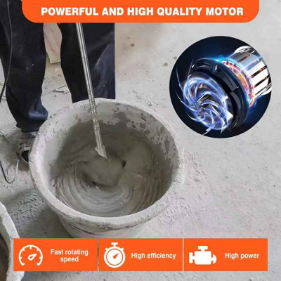 Draagbare Concrete Mixer 2100W Verstelbare 6 Snelheid Handheld Elektrische Concrete Cement Mixer Thinset Mortier Grout Pleister Verf Mixer Roergereedschap,Blue-110V