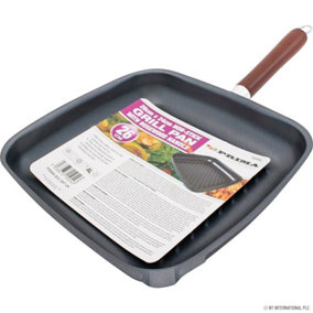 26Cm Grill Pan Non Stick Coating Cooking Frying Kitchen Bbq Steak Fish Fry New