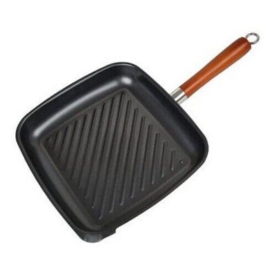 26Cm Grill Pan Non Stick Coating Cooking Frying Kitchen Bbq Steak Fish Fry New