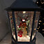 26cm Snowtime Dual Power LED Christmas Glitter Water Spinner Black Lantern Cute Dog Scene