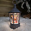 26cm Snowtime Dual Power LED Christmas Glitter Water Spinner Blue Lantern Cute Reindeer Scene