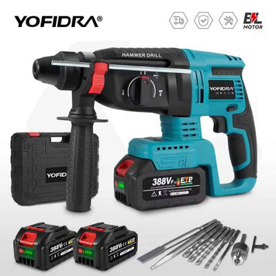 26mm Brushless Cordless Rotary Hammer Drill Impact Power Tool