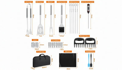26PC Stainless BBQ Cooking Accessories