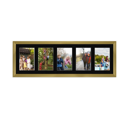 26X8 GOLD CLASSIC MULTI PHOTO FRAME WITH BLACK MOUNT - HOLDS 5 ...