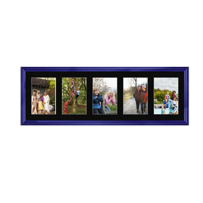 26X8 Purple Classic Multi Photo Frame with Black Mount - Holds 5 ...