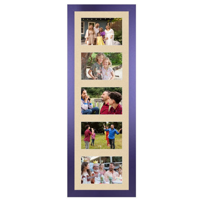 26X8 Purple Modern Multi Photo Frame with Ivory Mount - Holds 5 ...