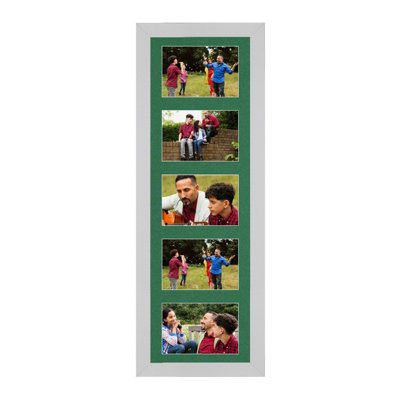 26X8 Silver Sleek Multi Photo Frame with Emerald Mount - Holds 5 ...