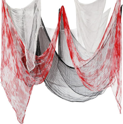 4 Pack Halloween Creepy Cloth - White Gauze Fabric For Haunted Decorations