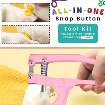 270 Kam Snap Button Sets with Pink Snaps Pliers Set, Plastic T5 Snap ...