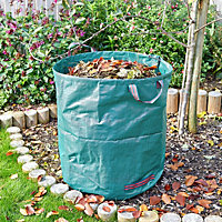 270L Ultra Smart Bag - Green Collapsible Reusable Hardwearing Home or Garden Waste Bag with 2 Carry Handles - H79 x 68cm Diameter