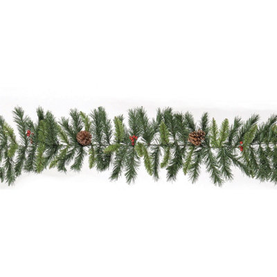 270x25cm Green Rochester Spruce Garland w/180 Tips