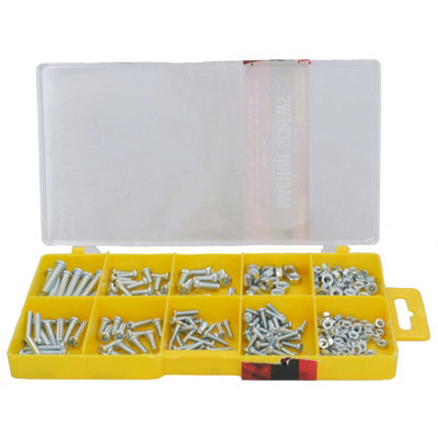 275pc Assorted Metric Machine Screws And Nuts M3 - M5 With Phillips Head