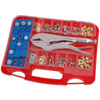 275pc Eyelet & Snap Fastener - Mole Grip Pliers & 18 Punch & Die Heads ...