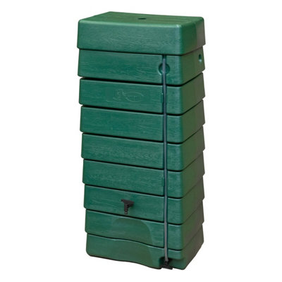 276 Litre Green Wall Tank with Rain Trap Downpipe Connector - Slimline ...