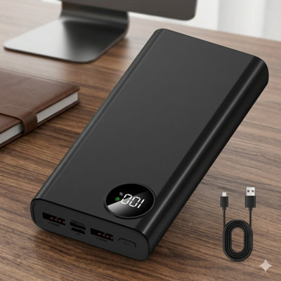 B&Q Ultra-High Capacity Power Bank, Portable Fast Charging Backup Battery With Usb Output For Mobile Phones And Devices