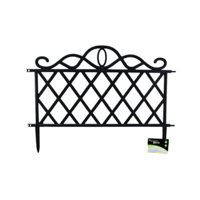 27cm Black Plastic Garden Patio Lawn Border Fence Edging