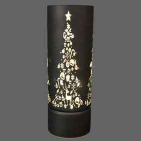 27cm Christmas Decorated Vase Led Grey Glass Vase / Christmas Tree