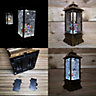 27cm Premier Christmas Dual Powered Water Spinner Antique Effect Lantern with Snowman Scene