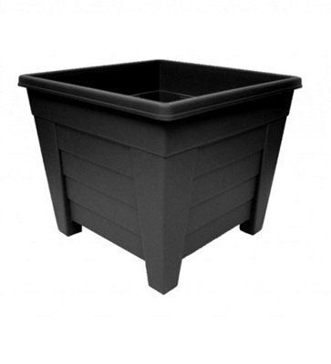 27cm Square Black Colour Grosvenor Plastic Patio Planter