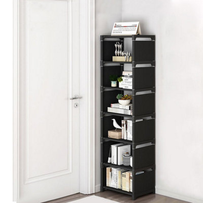 27cm W x 26cm D x 107cm H Plastic Freestanding Adjustable 7-Tier Shoe Storage Rack for Entryway Door