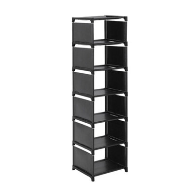 27cm W x 26cm D x 107cm H Plastic Freestanding Adjustable 7-Tier Shoe Storage Rack for Entryway Door - 3